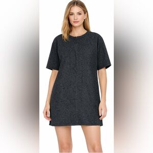 Lili Sidonio Leopard Print Denim Mini Shift w/ Center Seam SZ M NWT